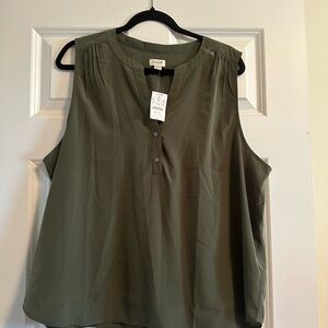 NWT J. Crew Dark Green Sleeveless Tank Top